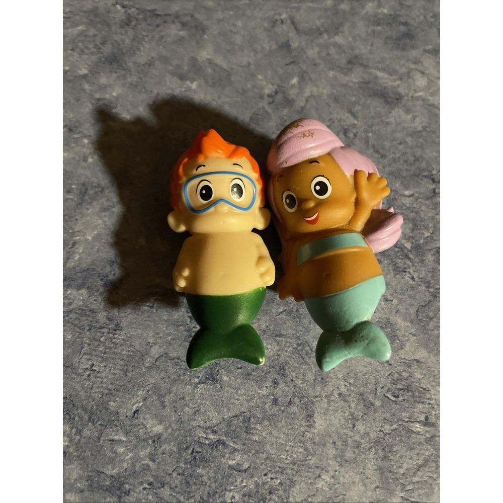 2 Bubble Guppies Finger‎ Puppets Lot Bath Toys Boy/girl Mermaids